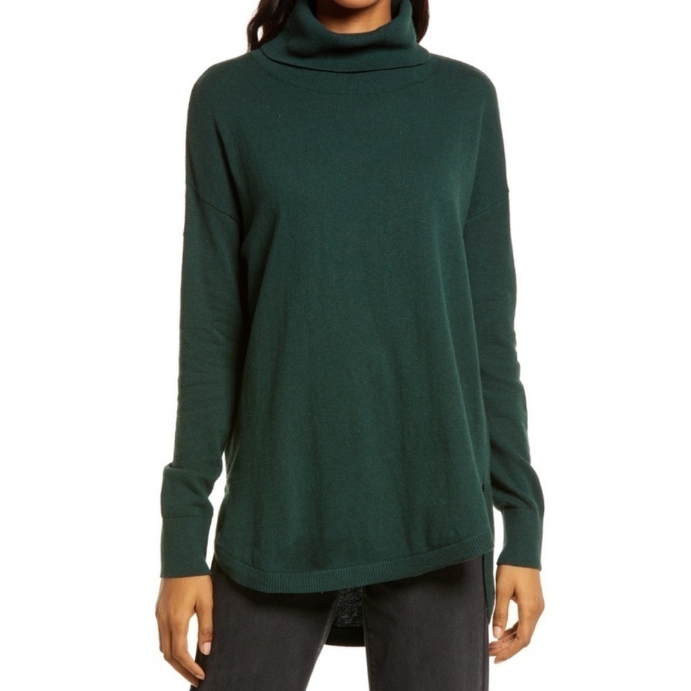 Nordstrom Treasure &‎ Bond Cashmere Blend Turtleneck Sweater Green Size XXS